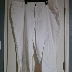 Lane Bryant Genius Fit White Jean Capris SZ 28, Super Stretch Tag $69.95 NWOT
